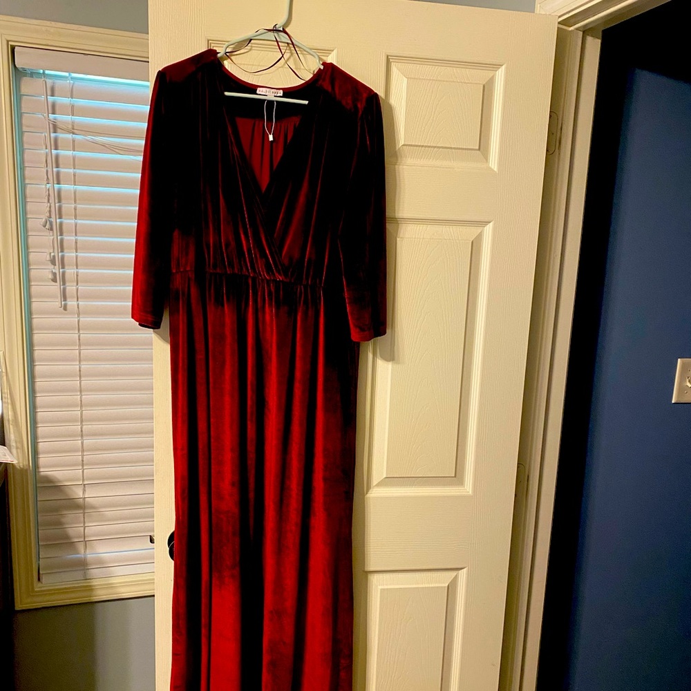 Baltic Born Velvet Wine Color Dress